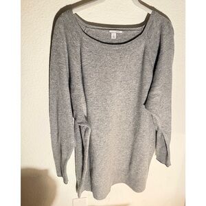 Halogen gray cashmere wool blend sweater 1X